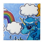 Cutesy Unicorn och regnbåge Kakel