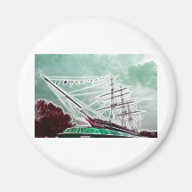 CuttySark Greenwich Fractals Magnet För Kylskåp