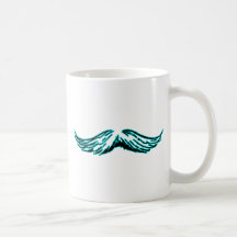 Cyan svart för mustasch de MUSEUMZazzle gåvorna Kaffe Muggar