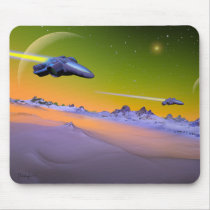 Cyberian flyg - retro mousepad sci-fi musmattor