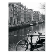 Cykel vid kanalen vykort