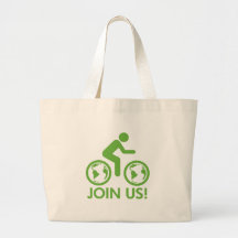 Cykelåtervinnagrönt går med tygkasse
