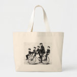 Cykla familjen - vintagecykelillustration tote bag