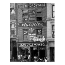 Cyklar, motorcyklar och chop suey, tidiga 1900s vykort