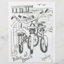 Cyklar på stranden flygblad