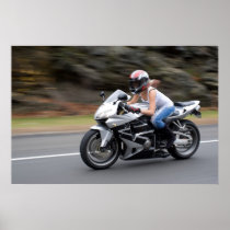 Cyklistflickafoto Affisch