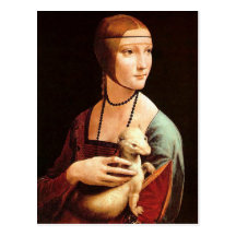 Da Vinci: Dam med erminen Vykort