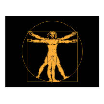 Da Vinci Vitruvian manvykort