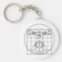 Da Vinci Vitruvian robot Keychain Nyckel Ringar