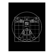 Da Vinci Vitruvian robot Vykort