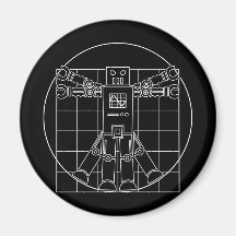 Da Vinci Vitruvian robotmagnet Magneter För Kylskåp