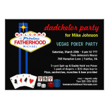 Dadchelor party - inbjudningar för Vegas kasinosti