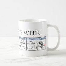 Dagar av veckan Memes Kaffe Kopp