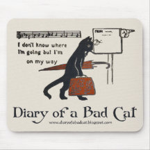 Dagbok av en dåligakatt Mousepad (den svart katten Musmattor