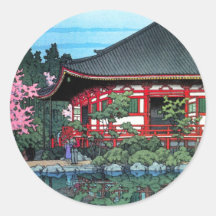 Daigo Denpo tempelKyoto Hasui Kawase hanga Rund Klistermärke
