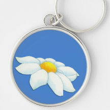 Daisyblått högvärdiga Keychain Nyckel Ringar