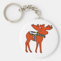 Dala älg nyckel ring