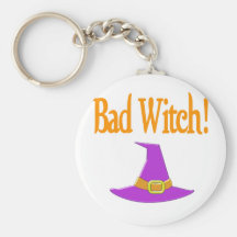 Dåligahäxa! Purpurfärgad hattHalloween design Nyckelringar