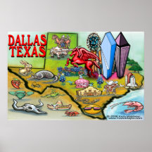 Dallas TEXAS karta Posters