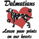 Dalmatianslämnatass avtryck broderade luvtröjor