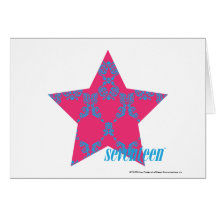 Damastast Aqua-Magenta 2 Hälsnings Kort