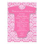 Damastast baby showerinbjudan