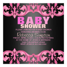 Damastast baby showerinbjudan för rosor & för svar