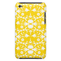 Damastast mönster för elegant vit på guld iPod Case-Mate skydd