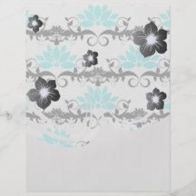 damastast mönster för swirly modern aquavitsvart flygblad designs