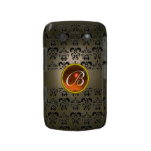 DAMASTAST orange för svart för GEMMONOGRAMgrå färg Blackberry Bold Överdrag