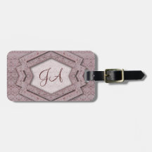 Damastast PatternLuggage för initialer märkre Luggage Tag