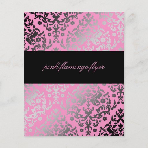 damastast rosa reklamblad för Flamingo 311-Dazzlin Personliga Flygblad