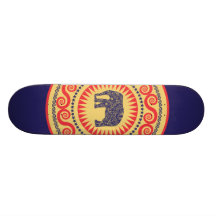 Damastast StellaRoot elefantvintage som bränns Skate Boards