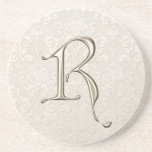 Damastast underlägg för Monogram - brev R