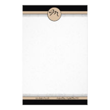 Damastdubbla fodrar beige Monogrambrevpapper