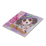 Damen av ro mexicanska Calaveras belägger med tege Keramiska Plattor