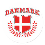 Danmark Rund Klistermärke