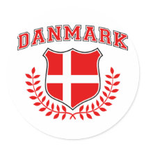Danmark Rund Klistermärke