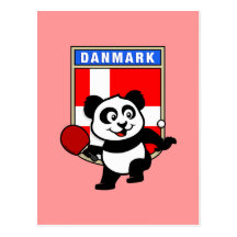 Danmark bordtennisPanda Vykort