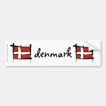 Danmark borstar flagga bildekal