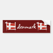 Danmark borstar flagga bildekal