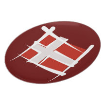 Danmark borstar flagga dinner plate