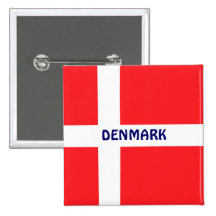 DANMARK: Flagga av Danmark Knappar