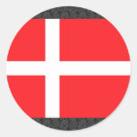 Danmark flagga rund klistermärke