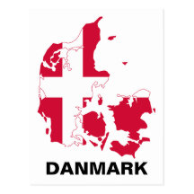 Danmark flaggakarta vykort