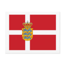 Danmark Flagw COA-vykort