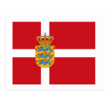Danmark Flagw COA-vykort