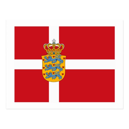 Danmark Flagw COA-vykort