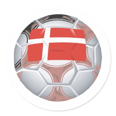 Danmark fotboll rund klistermärke från worldtees