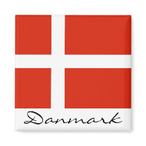 Danmark med Dannebrog Magnet För Kylskåp